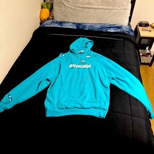 Double layer BALENCIAGA distressed hoodie